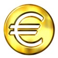 3D Golden Euro Symbol Royalty Free Stock Photo