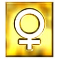 3D Golden Female Symbol Sign