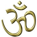 3D Golden Hinduism Symbol Royalty Free Stock Photo