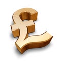 3D golden Pound symbol