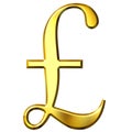 3D Golden Pound Symbol Royalty Free Stock Photo