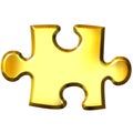 3D Golden Puzzle Piece Royalty Free Stock Photo