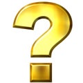 3D Golden Question Mark