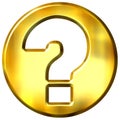 3D Golden Question Sign