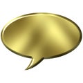 3D Golden Speech Bubble