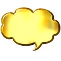 3D Golden Speech Bubble