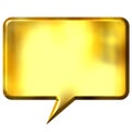 3D Golden Speech Bubble