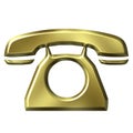 3D Golden Telephone Royalty Free Stock Photo