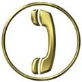 3D Golden Telephone Sign Royalty Free Stock Photo