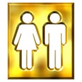 3D Golden Unisex Sign Royalty Free Stock Photo