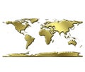 3D Golden World Map Royalty Free Stock Photo