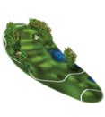3D Golf Course Hole Layouts Royalty Free Stock Photo