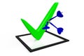 3d graphics, check mark, correct, checklist, green, choice, solution, darts