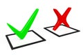 3d graphics, check mark, correct, checklist, green, red, choice, voting