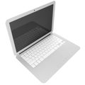 3D gray laptop isolated on white