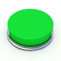 3d green button on white background