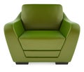 3D green chair on a white background