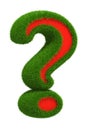 3d Green grass Question mark - sign icon isolated Royalty Free Stock Photo
