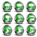 3d Green Icons Set 03 Royalty Free Stock Photo