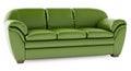 3D green sofa on a white background