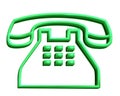 3D green telephone sign Royalty Free Stock Photo