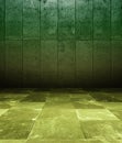 3d grunge interior, green rusty wall Royalty Free Stock Photo