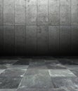 3d grunge interior, grey rusty wall Royalty Free Stock Photo