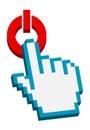 3d hand cursor on standby button Royalty Free Stock Photo