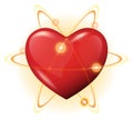 3d heart protection vector icon - atom power