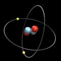 3d Helium Atom Royalty Free Stock Photo