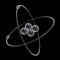 3d Helium Atom made of glass Royalty Free Stock Photo