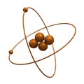 3d Helium Atom in wood Royalty Free Stock Photo