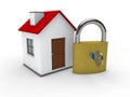 3d house home padlock Royalty Free Stock Photo