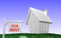 3D house with FOR RENT-sign