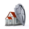 3d House under protection Royalty Free Stock Photo