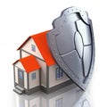3d House under protection Royalty Free Stock Photo