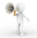 3d human character with megaphone Royalty Free Stock Photo
