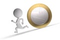 3d human chased by coin