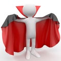 3D human dressed in a red cape and black Royalty Free Stock Photo