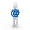 3d human email symbol blue