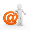 3d human email symbol orange