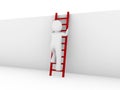 3d human ladder red Royalty Free Stock Photo