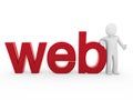 3d human web red Royalty Free Stock Photo