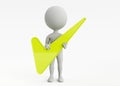 3d humanoid character hold a checkmark Royalty Free Stock Photo
