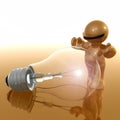 3d icon with idea light bulb
