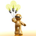 3d icon with idea light bulb balloon