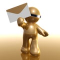 3d icon with send email symbol Royalty Free Stock Photo