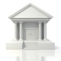 3d icon of vintage bank building