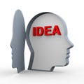 3d idea in human head Royalty Free Stock Photo