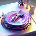 3d illustration of abstract geometric composition. Digital art painting. Futuristic background. generative AI